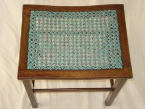 8 Coloured thread woven stool LPaul